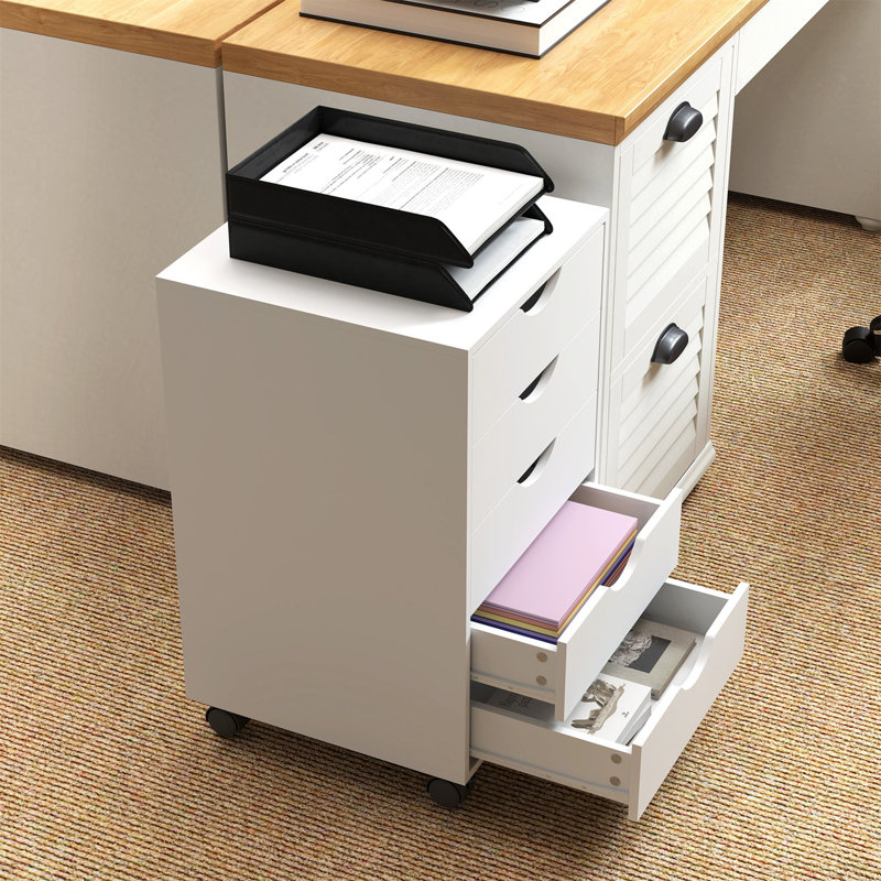 40 cm W 5 -Drawer Filing Cabinet, White