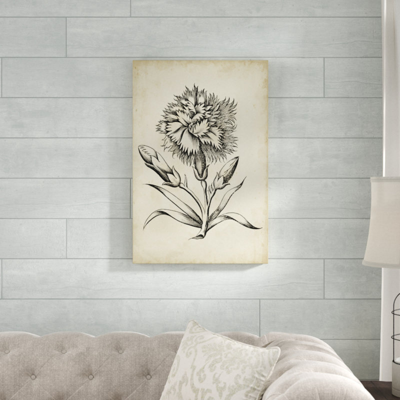 Distinguished Floral III 1 Piece Painting on Canvas, 76cm H x 51cm W, Black Floater Framed