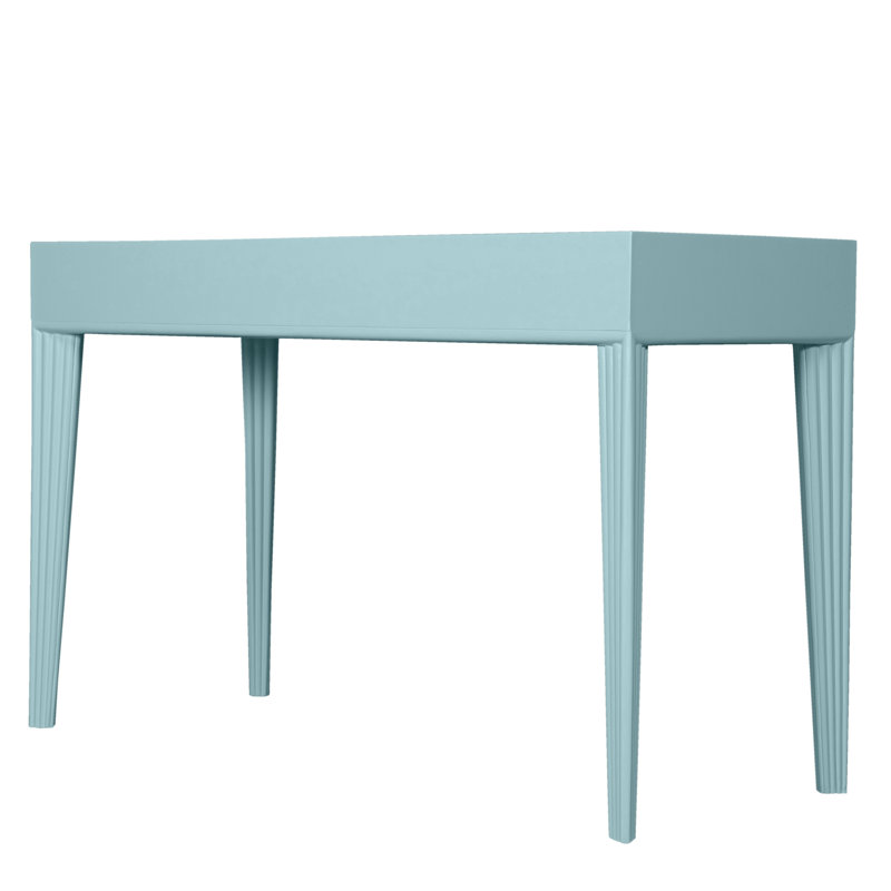 Barcelona Solid Wood Writing Desk, Turquoise