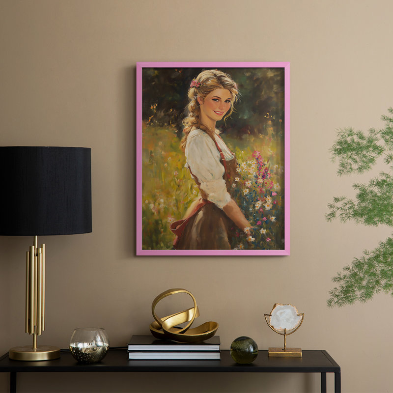 Reproduction encadrée WOMEN Series CCXCII - bois massif, H 15 po x l 12 po, Rose