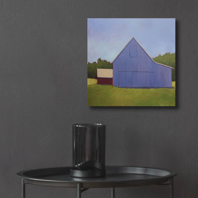  'Primary Barns 1' by Carol Young Acrylic Glass Wall Art, 12" x 12"