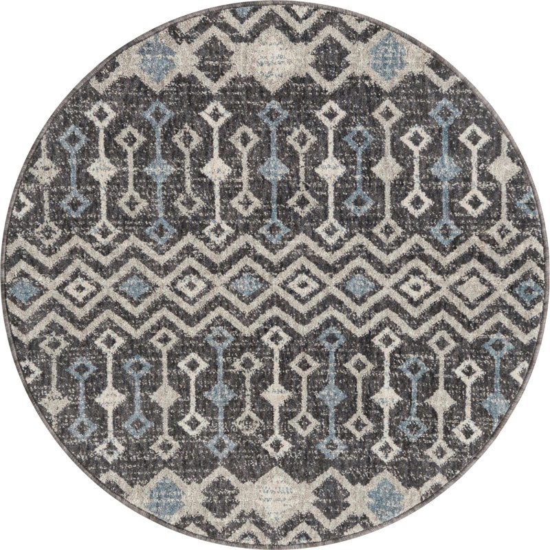 Abstract Indoor Rug, Round 3'3"