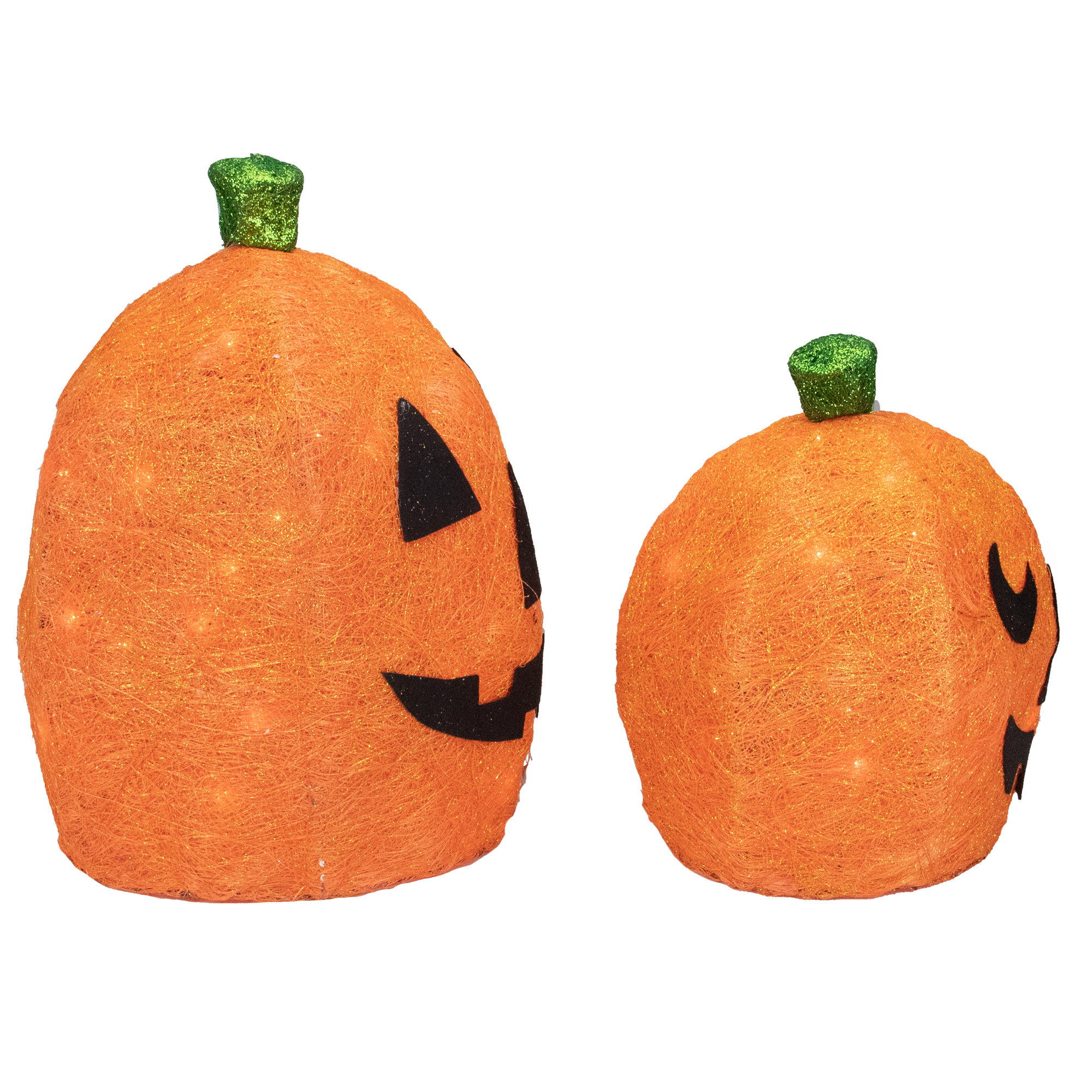 Northlight Seasonal Orange Lighted Sisal Pumpkins Outdoor Halloween