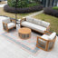 Ensemble de conversation pour patio 5 personnes en bois d'acacia avec coussins Brewsty