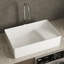 Perch 24" X 15" Square Ceramic White Vessel Sink Bathroom Sink With Slanted Washboard Design