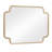 Lexington Modern Bedroom Mirror in Beige with Sculpted Frame and Gold Accents (Dresser not included)