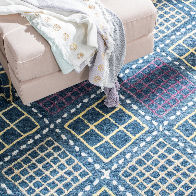 Metro Hand Tufted Wool And Cotton With Latex Geometric Rug, Round 6'