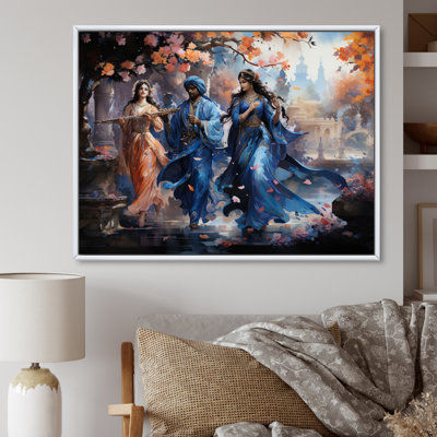 «Hinduisim Art Vrindavans Playful I», impressions murales spirituelles