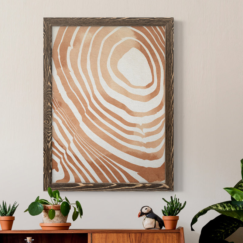 Toile encadrée de qualité supérieure à grain de bois Suminagashi IV - prête à être accrochée, H 20 po x l 24 po x P 1 po