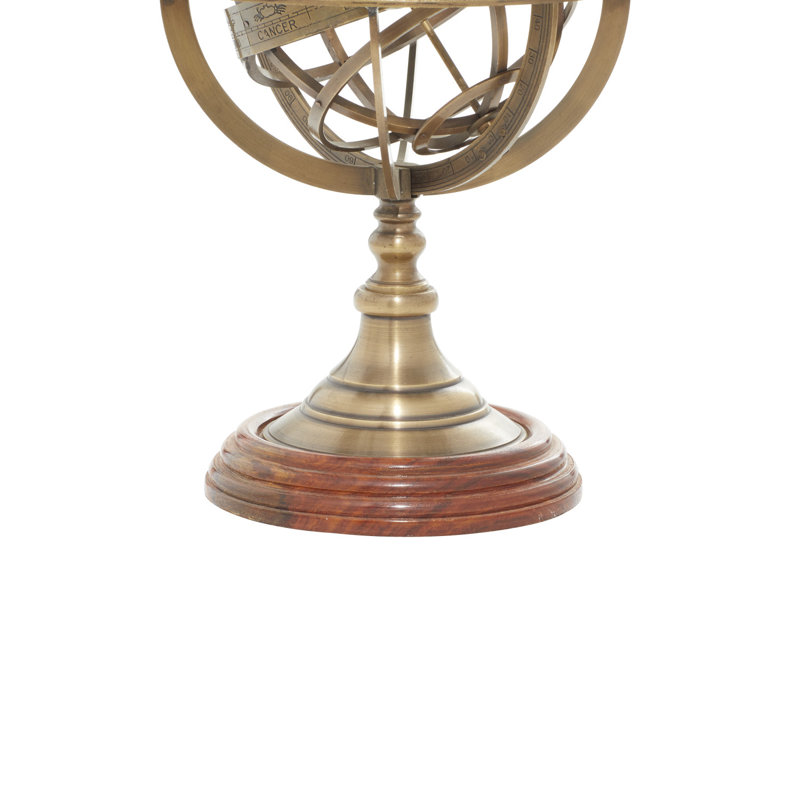 Globe terrestre en laiton et boussole