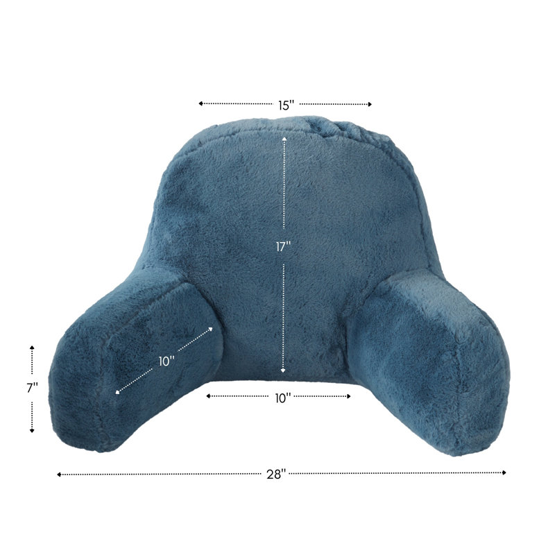 Oreiller en fausse fourrure, Bleu