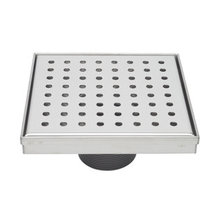 Drain de douche carré 12 "avec grille à motif zéro