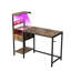 Bureau d'ordinateur avec prise de courant et tablettes de rangement (sans les chaises de bureau)-1028999511
