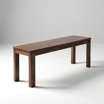 Solid Oak Wood Dining Bench with Metal Reinforcement for Living Room and Kitchen Seating