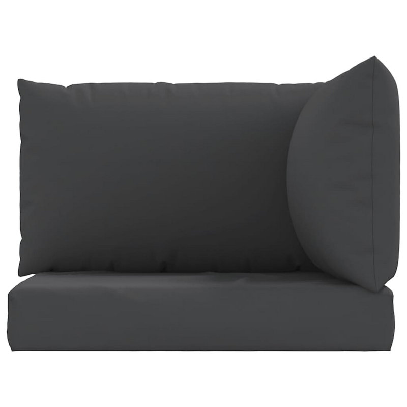 Paom 3Pc Outdoor Pallet Cushion Set, Plush Patio Black Oxford Fabric