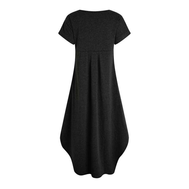 Peignoir mi-mollet avec poches, S, Noir