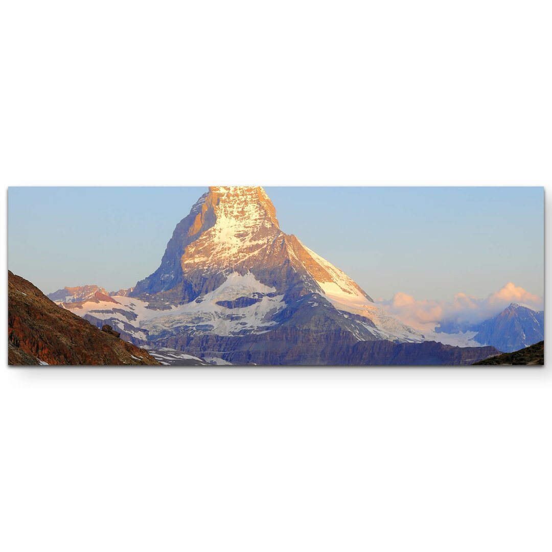 Leinwandbild Matterhorn mit Riffelsee – Schweiz