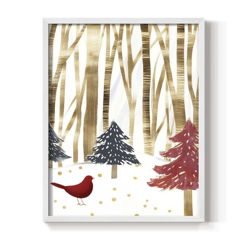 «Christmas Holiday Art» CDIX, reproduction d'art encadrée, H 30 po x l 24 po, Blanc