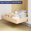13.5"W x 21"D Wood Pull Out Cabinet Organizer, Solid Birch Plywood Slide Out Drawer for 15" Frameless or 18" Base Cabinets, Heavy Duty Roll Out Shelf with Soft Close Glides (Fits 14" Min Opening)-318003030