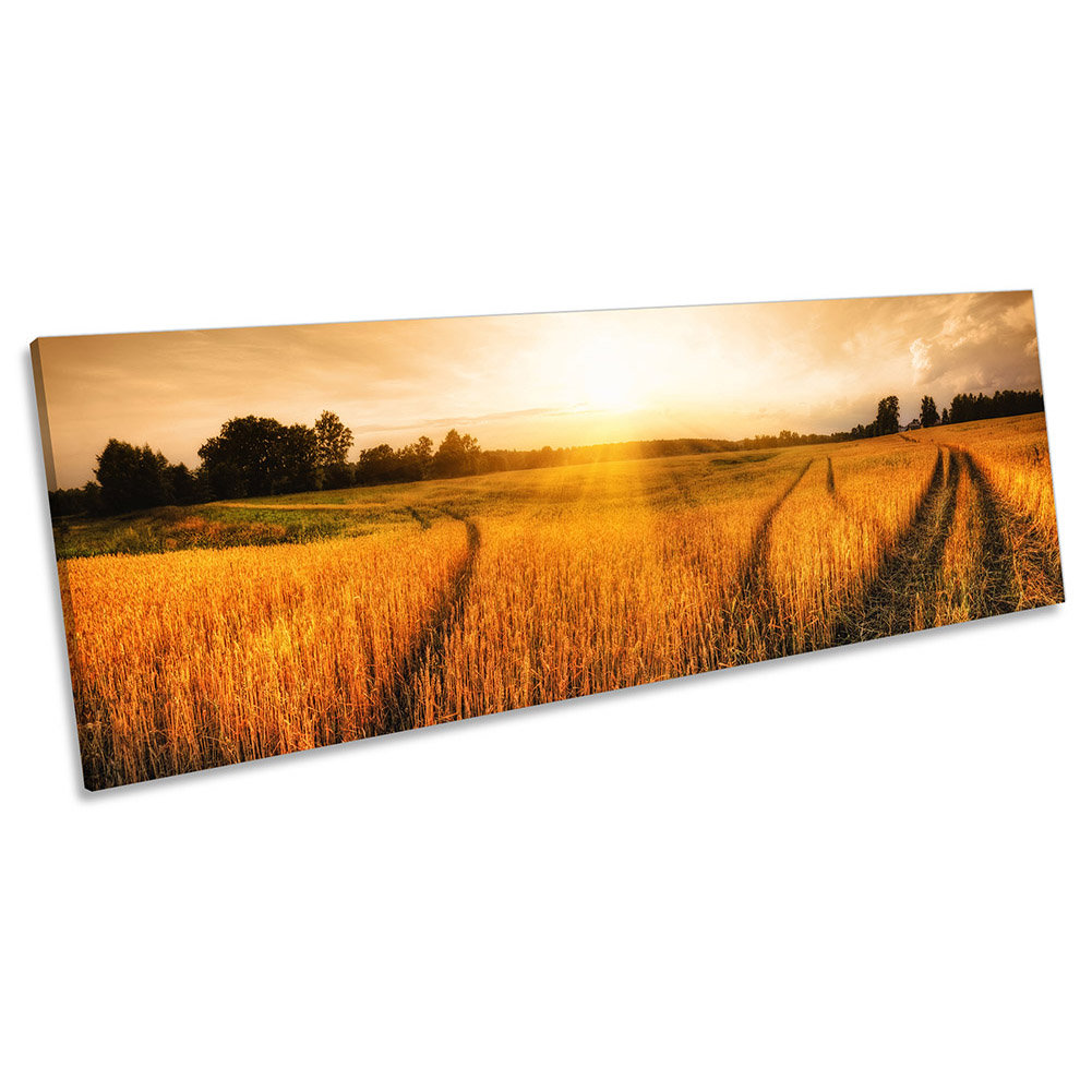 Rural Landscape Wheat Field - Wrapped Canvas Panoramic Art Prints