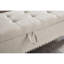 Banc repose-pieds 59 po avec rangement en tissu beige