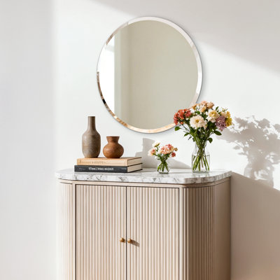 Rithi Round Flat Wall Mirror