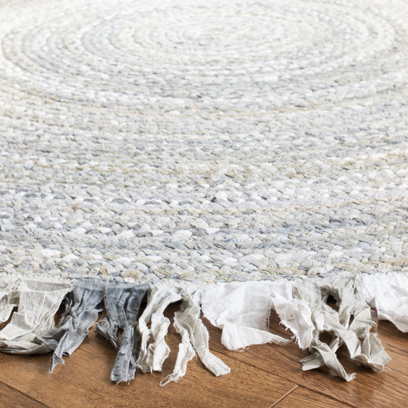 Campos Hand Woven Cotton Rug, Round 3'
