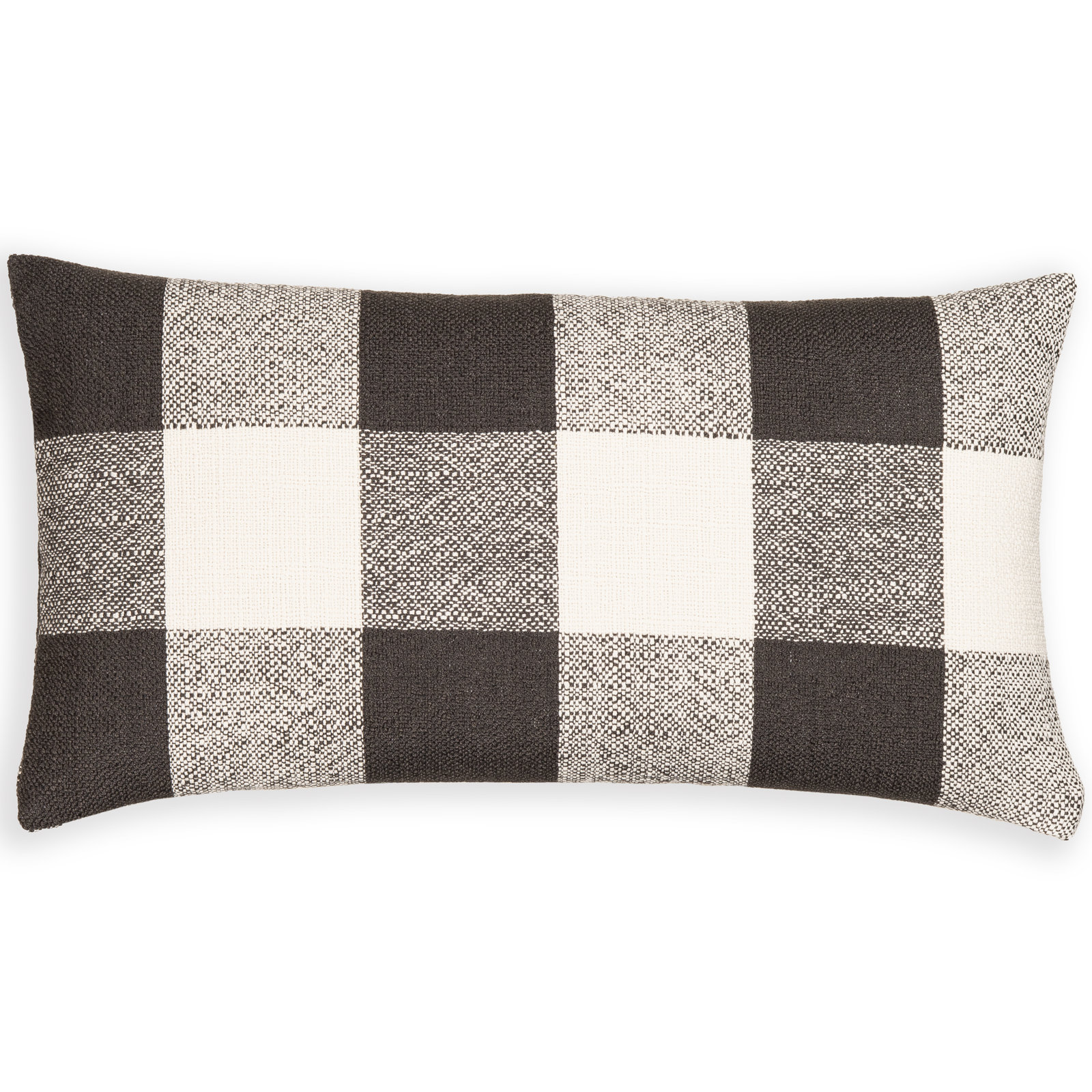 Birch Lane Cleveland Throw Pillow Lumbar, Polyester, Black Checkered