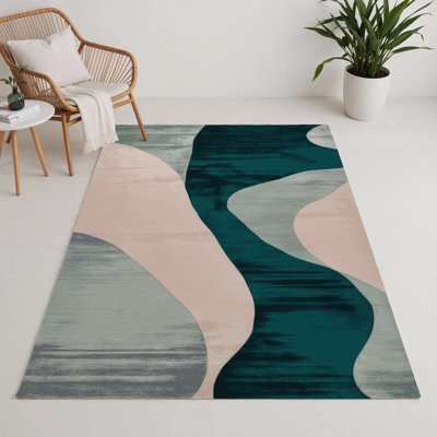 Watercolor Green Indoor and Outdoor Area Rug