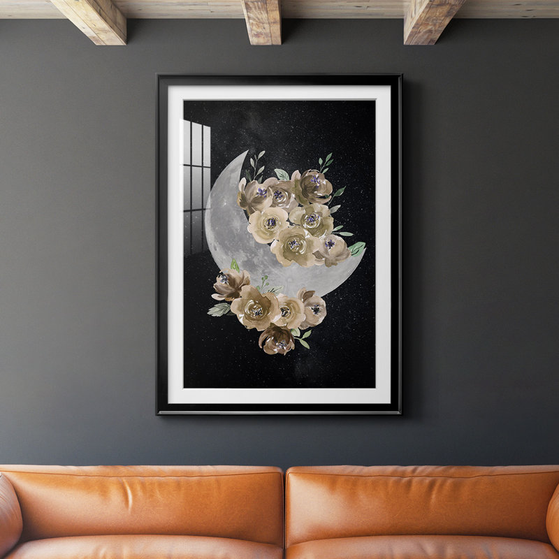 «Bohemian Moon», reproduction encadrée de qualité supérieure - prête à être accrochée, H 36,5 po x l 26,5 po x P 1 po, Noir