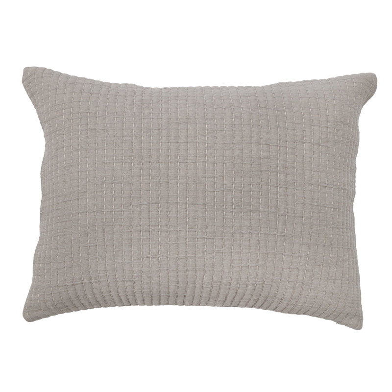 Housse de coussin rectangulaire avec insert lombaire 100% coton Vancouver, gris