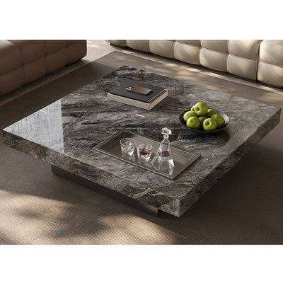 Italian style minimalist rock plate coffee table