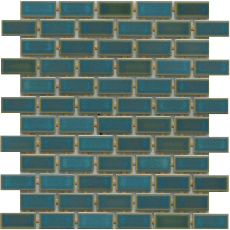 Afloat™ 11" x 12" Porcelain Mosaic Sheet in Teal