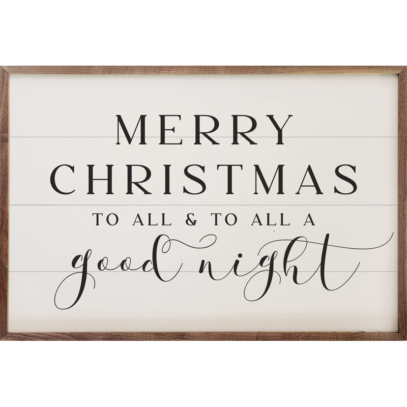 Merry Christmas Script Good Night - blanc, L 8 po x H 5 po
