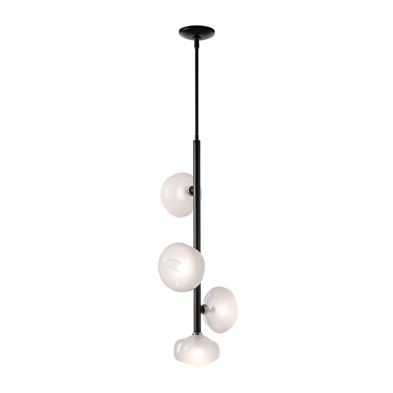 Ume 4 - Light Cluster Novelty Pendant, Frosted, Oil Rubbed Bronze