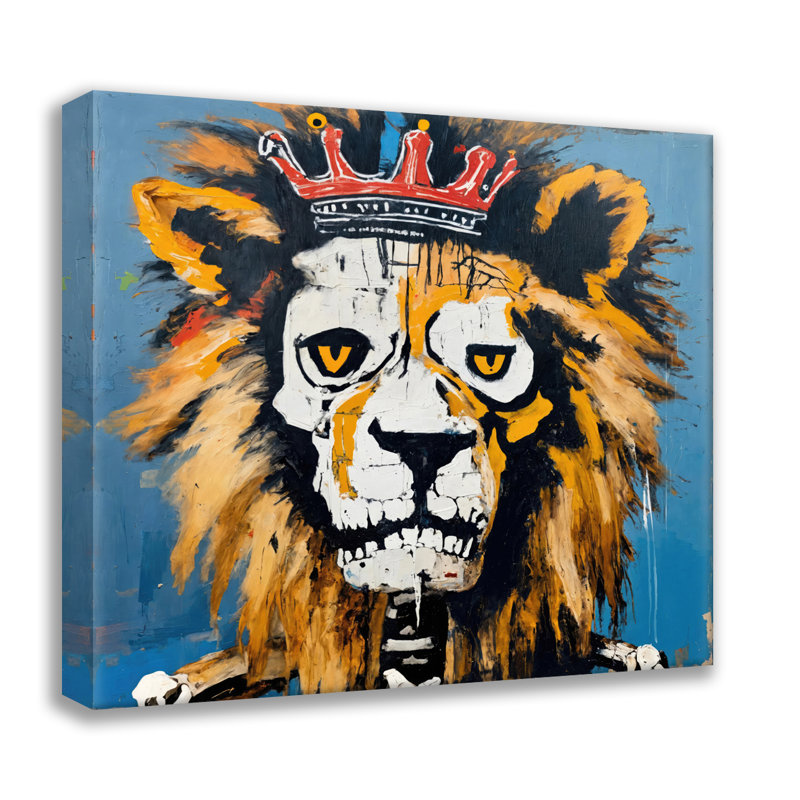 Lion 1-Homage-Basquiat  Giclee on Gallery Wrapped Canvas, 24" H x 24" W