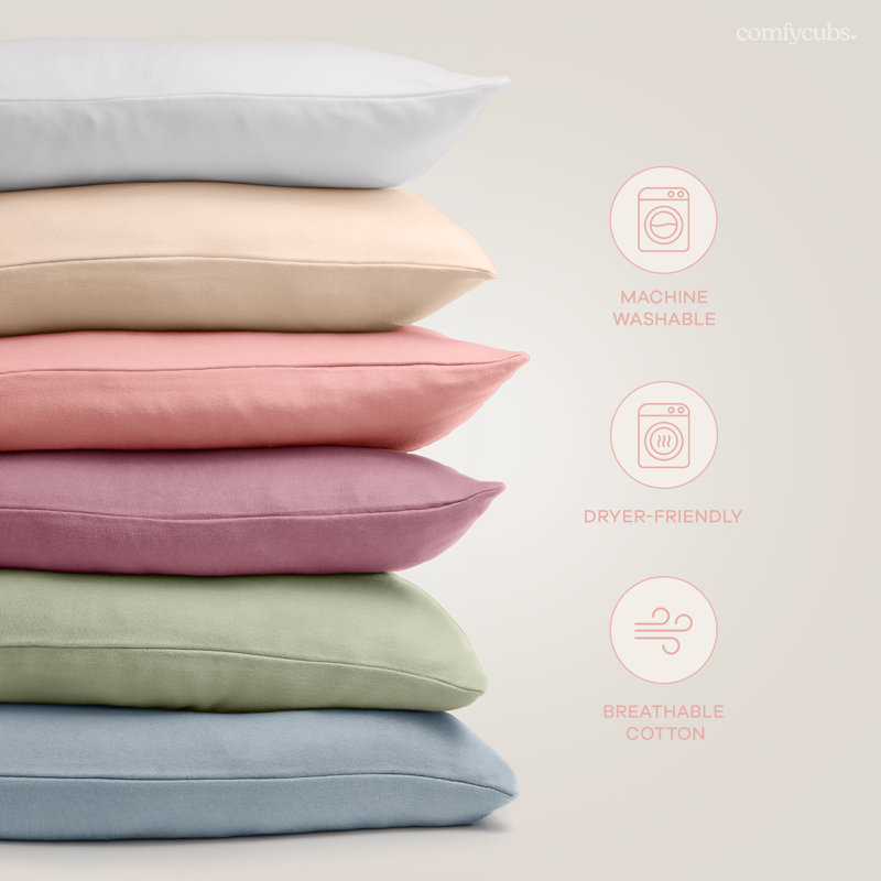White Cotton Toddler Pillow with Pillowcase, 13"x18"