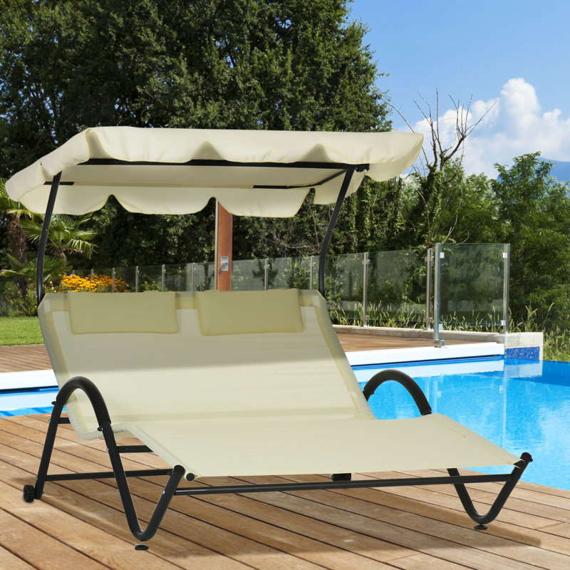 Méridienne double longue 21,2 po Mubaarak, Beige