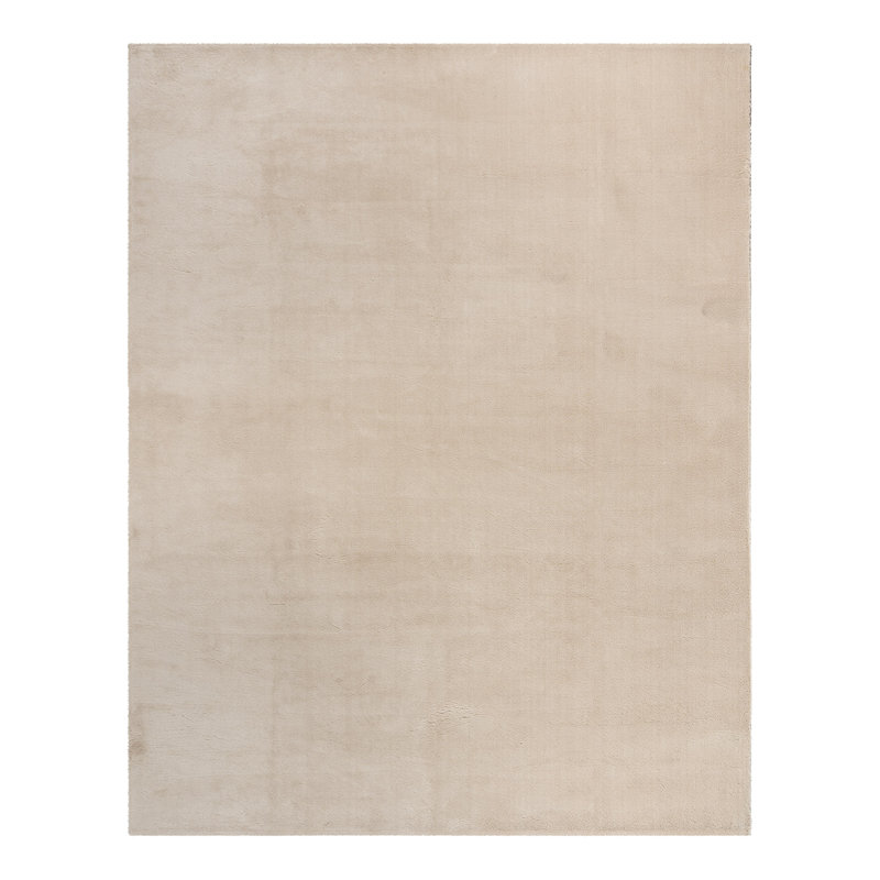 Marrick Tonee Plush Polyester Shag Indoor Area Rug, Solid Beige – Soft Comfort for Living Room & Bedroom - Beige