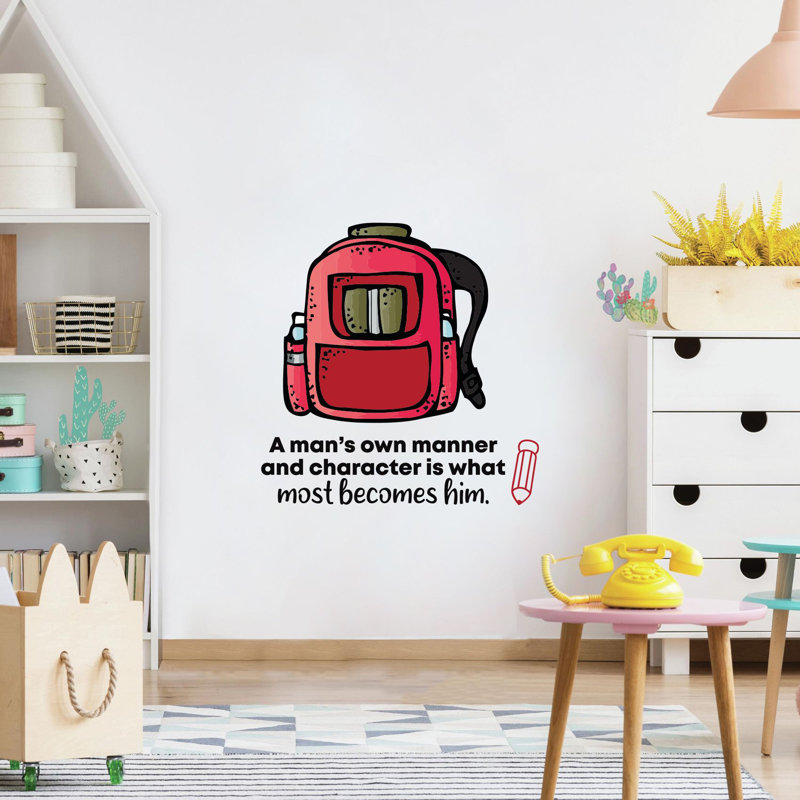 Décalcomanie murale "character sac School Class", H 40 po x l 40 po x P 0,05 po