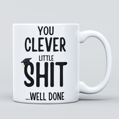 Du cleverer kleiner Schei... Well Done Large Heavy Duty Ceramic Novelty Funny Coffee Mug, Cup For Men & Women, Girls & Boys - Gift For Teacher, Congratulations - Graduation, Degree, School