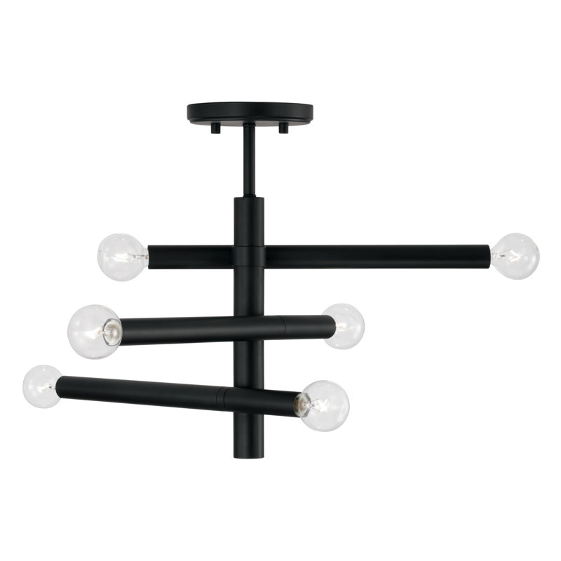 Zane Semi Flush Mount, Matte Black
