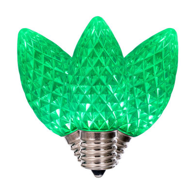  C9-E17 Base SMD Faceted Retro Bulb .96W 25/Bag. These .7 Watt Dimmable 2-5/8" Size Bulb are the same as original incandescent C9 bulbs and have Deep Facet cuts for a Sparkling appearance.