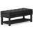 Cosmopolitan 44"W Vegan Leather Transitional Storage Ottoman Bench with Tufted Lift-Top and Open Shelf-1582897205