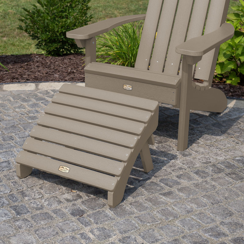 Chaise Adirondack en plastique avec repose-pieds Hinz, Brun