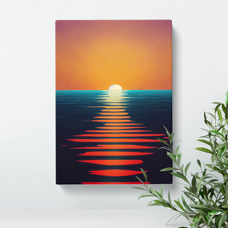 Overwhelming Ocean Sunset - Wrapped Canvas, 60cm H x 40cm W x 3cm D