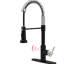 Robinet de cuisine activé par capteur de mouvement - Mains automatiques en acier inoxydable de style contemporain pour évier sans contact avec tirette intelligente noire et argentée
