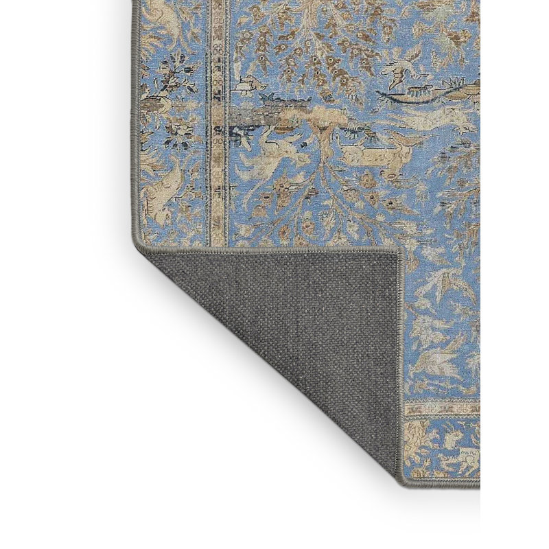 Tapis beige/bleu traditionnel Danyale, Rectangle 2 pi x 3 pi