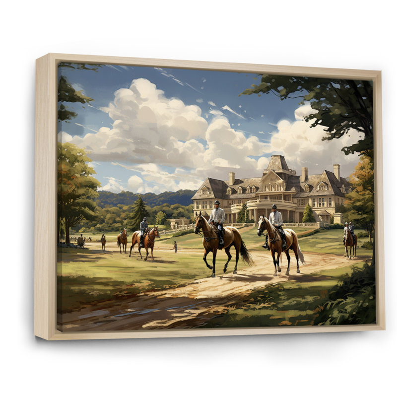Art mural sur toile Country Club, H 16 po x l 32 po x P 1 po, Cadre naturel flottant
