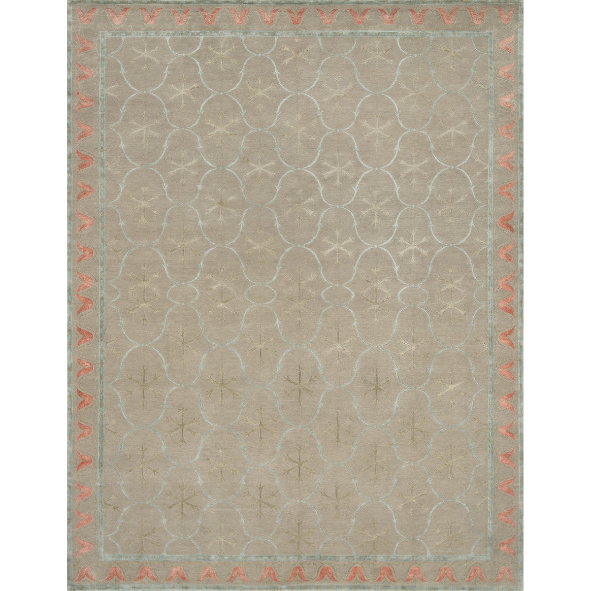 Red Moon Rug New Moon Rugs Classic Oriental Hand-Knotted Silk/Wool Area Rug in Red ...